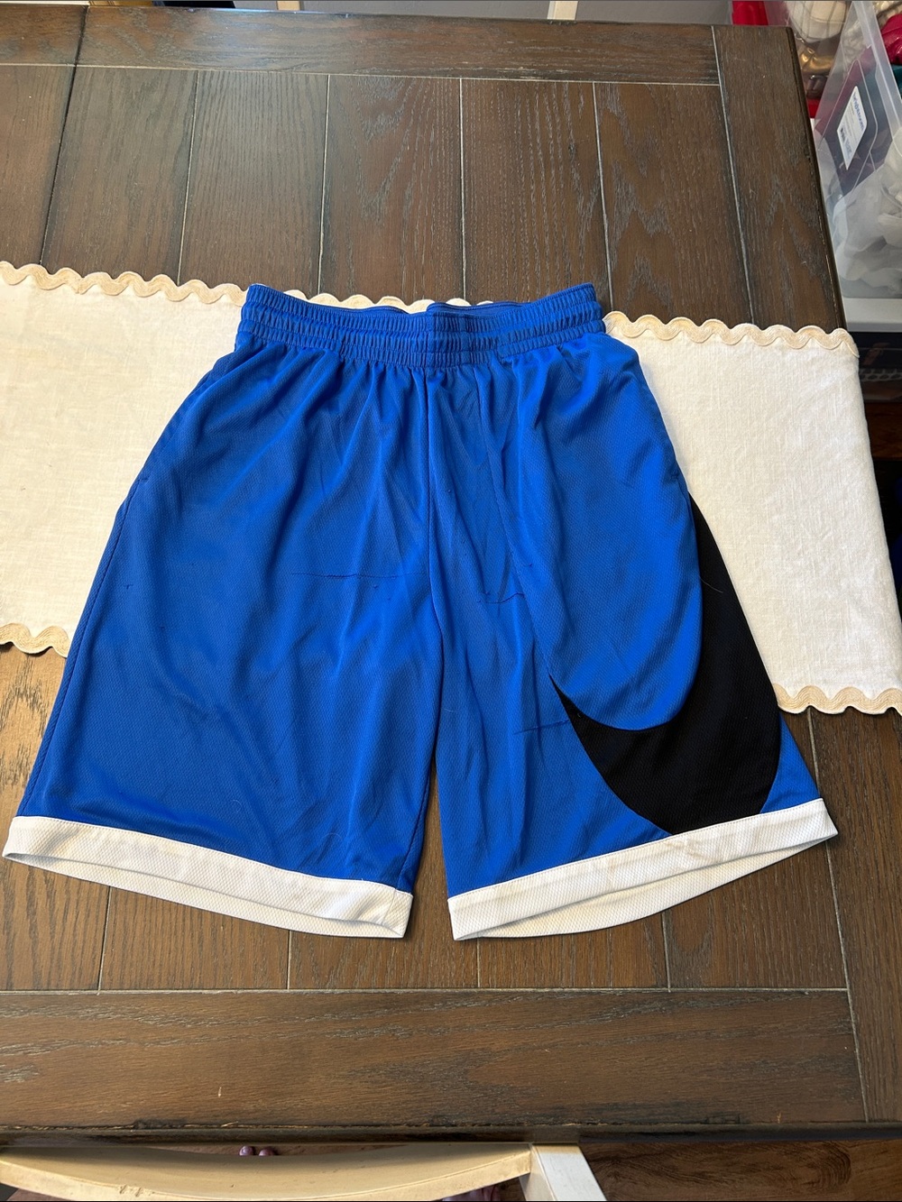 Nike Men's Athletic Blue Basketball Shorts with Black Accent
